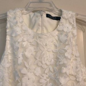 White floral overlay Ralph Lauren Dress